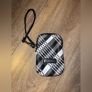 NWOT Calvin Klein Marybelle Zip Wallet Wristlet Plaid Black White